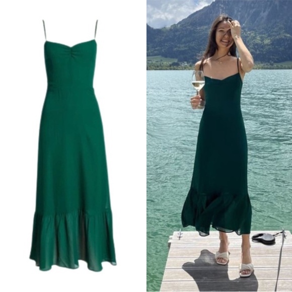 Reformation Dresses & Skirts - NEW Reformation Emersyn Dress Emerald 2